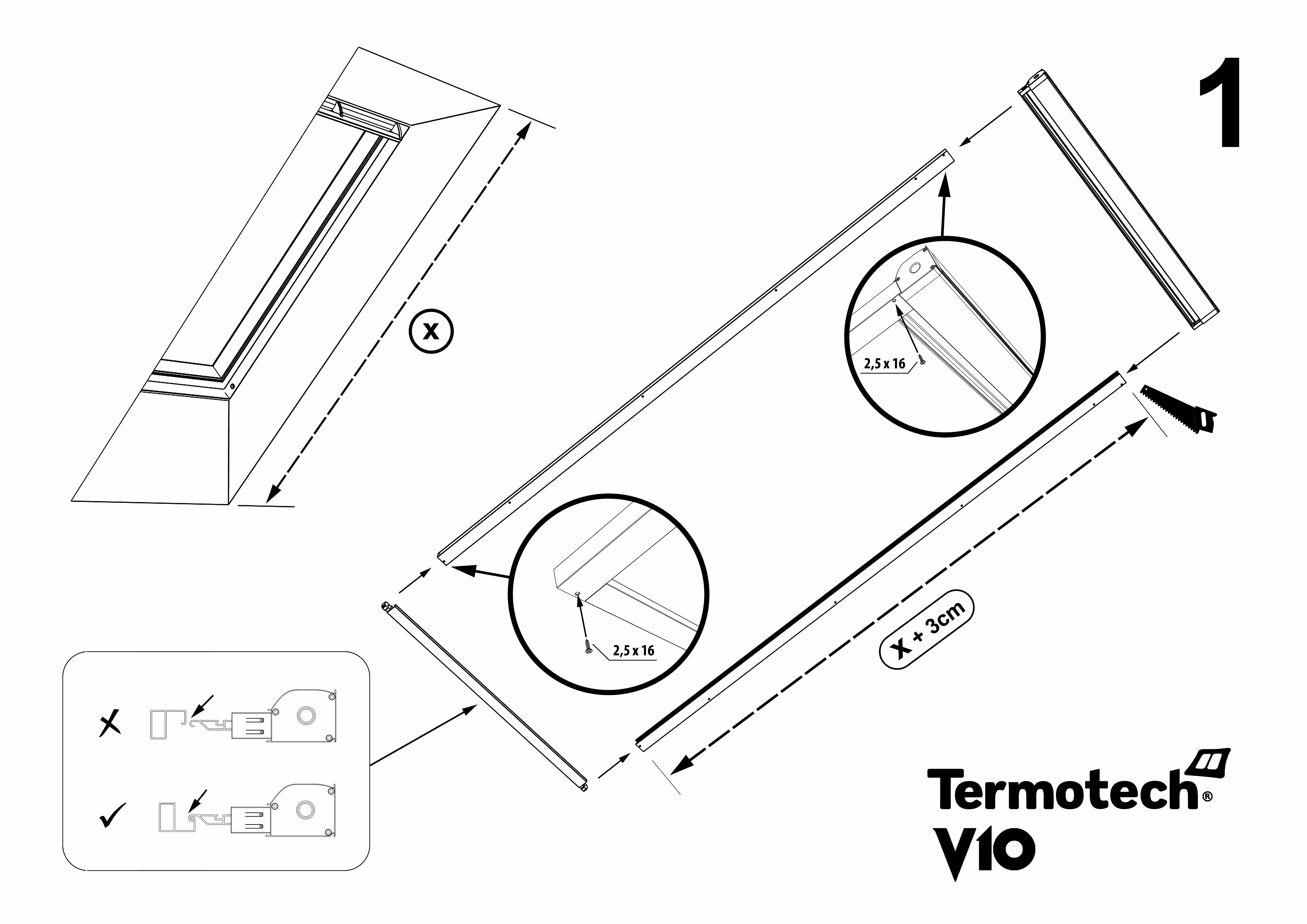 Montage - Termotech V10 Insektenschutzrollo für Dachfenster